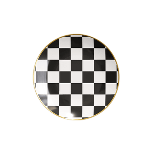 6" Checkerboard Design Plastic Plates (120 Count) - Yom Tov Settings