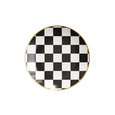 6" Checkerboard Design Plastic Plates (40 Count) - Yom Tov Settings