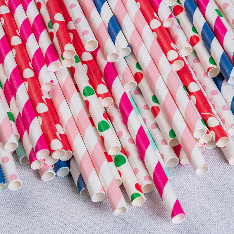Paper Straws | Striped Paper Straws in Bulk