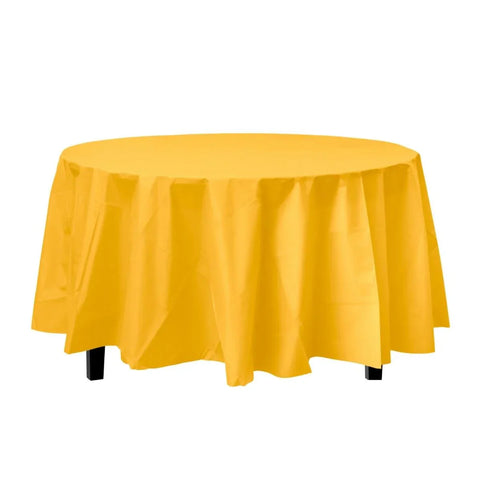 New Year's Round Plastic Tablecloths