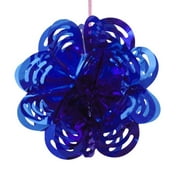 Dark Blue Foil Flower Decorations | 3 Count