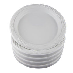 7 In. White Plastic Plates | 100 Count