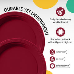 10 In. | Burgundy Plastic Plates | 600 Count