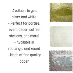 10 In. x 14.5 In. Gold Foil Doilies | 32 Count