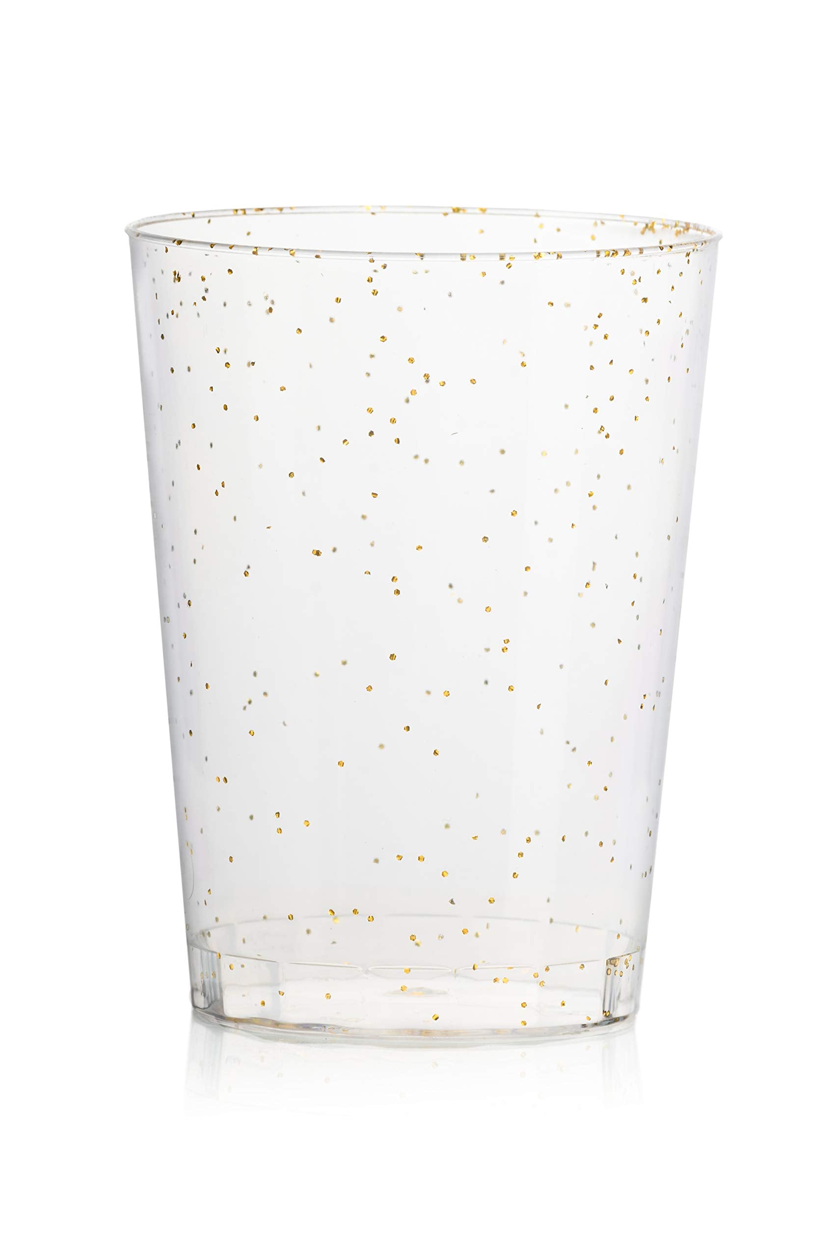 10 Oz. Gold Sparkle Plastic Tumblers | 60 Count