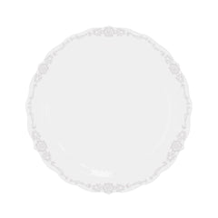 10 In. Clear Victorian Design Plates | 40 Count