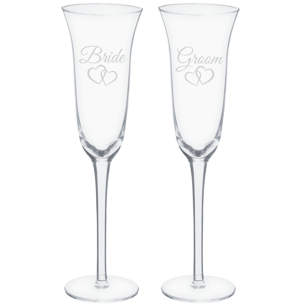 Bride & Groom Toasting Glasses, Clear, 7.4-oz, 2-ct - Pack of 2