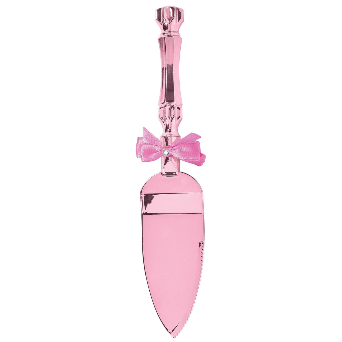 Pink Cake Server with Bow - Baby Shower Delight - Pack of 6