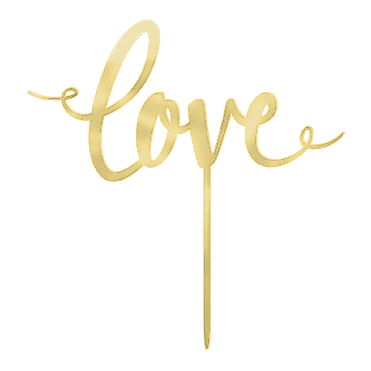 Love Foil Cake Topper, Gold, 6.5-inch - Pack of 6