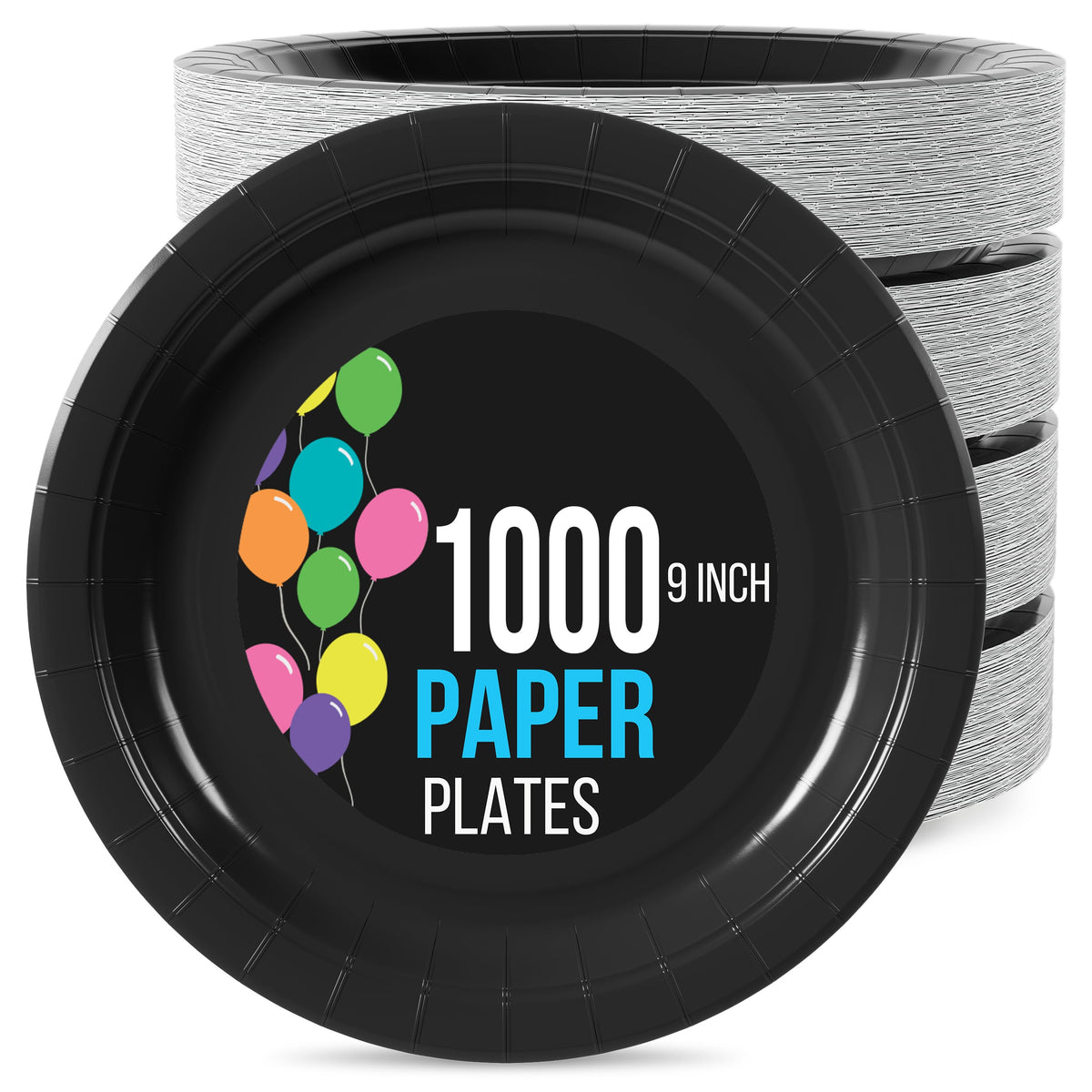 9 In. Black Paper Plates | 1000 Count