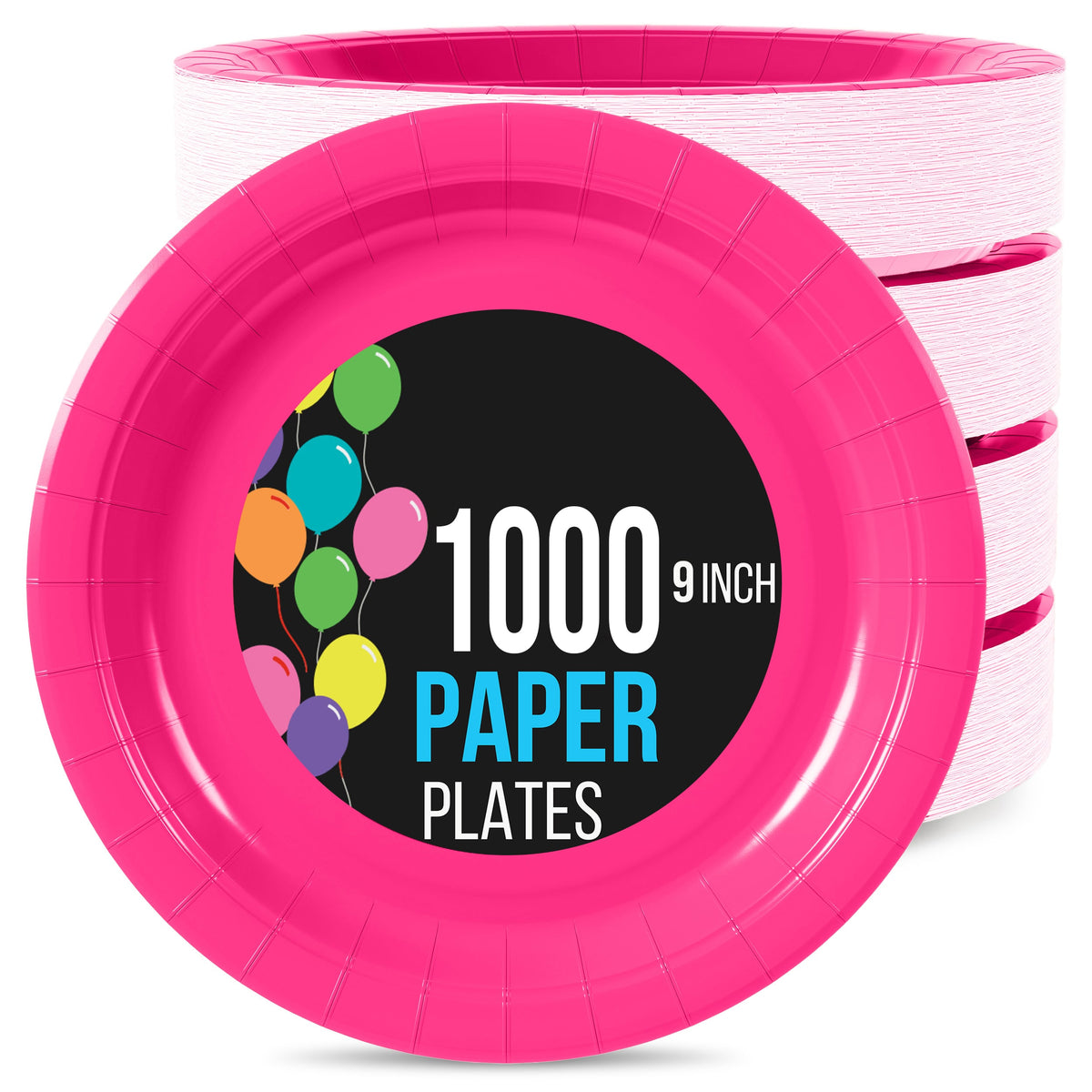 9 In. Cerise Paper Plates | 1000 Count