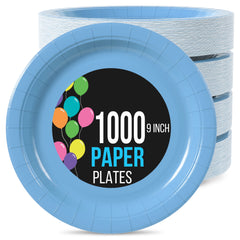 9 In. Light Blue Paper Plates | 1000 Count