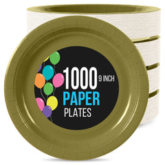 9 In. Gold Paper Plates | 1000 Count