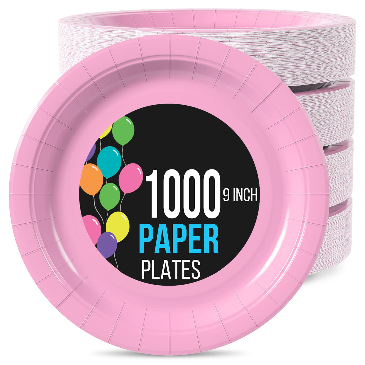 9 In. Pink Paper Plates | 1000 Count