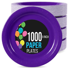9 In. Purple Paper Plates | 1000 Count