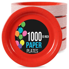 10 In. Red Paper Plates | 1000 Count