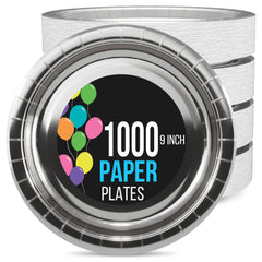 9 In. Reflective Silver Paper Plates | 1000 Count