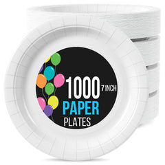 7 In. White Paper Plates | 1000 Count