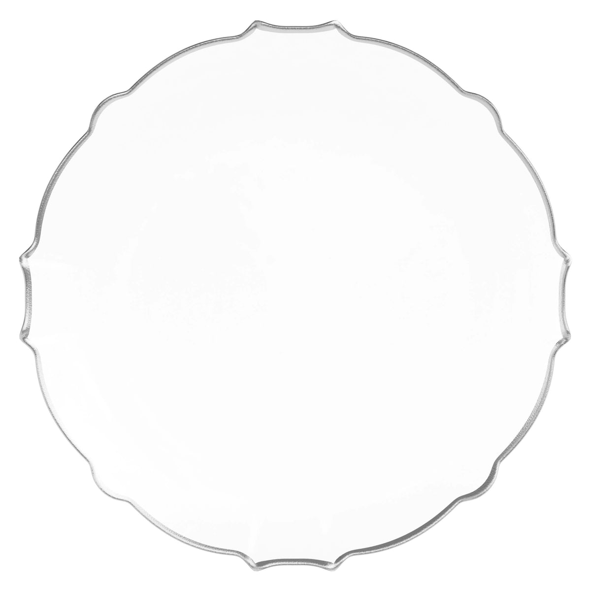 10 In. Clear/Silver Petal Plates | 120 Count