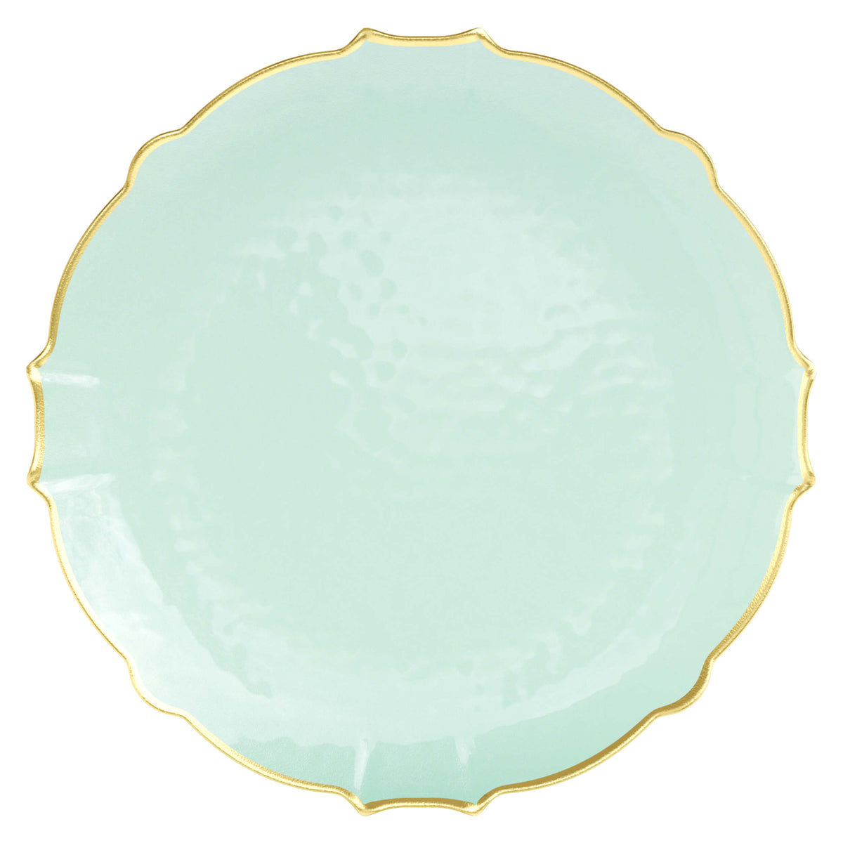 10 In. Mint/Gold Petal Plates | 40 Count