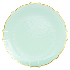 10 In. Mint/Gold Petal Plates | 40 Count