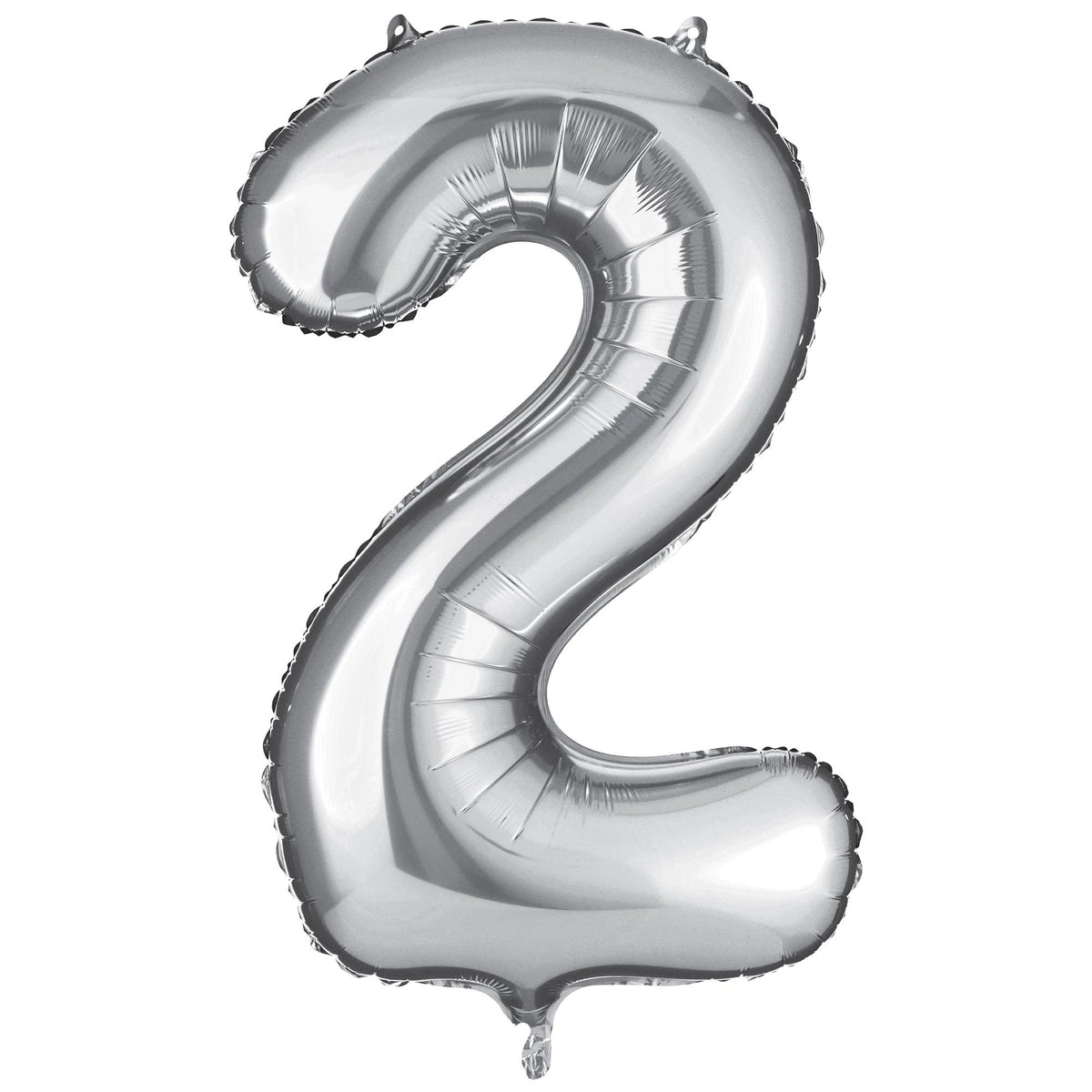 Silver Foil Number 2 Balloon - Case of 48