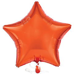 Radiant Orange Star Foil Balloon - 18 Inch - Pack of 4