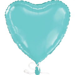 Stunning Caribbean Blue Heart Foil Balloon - Pack of 4