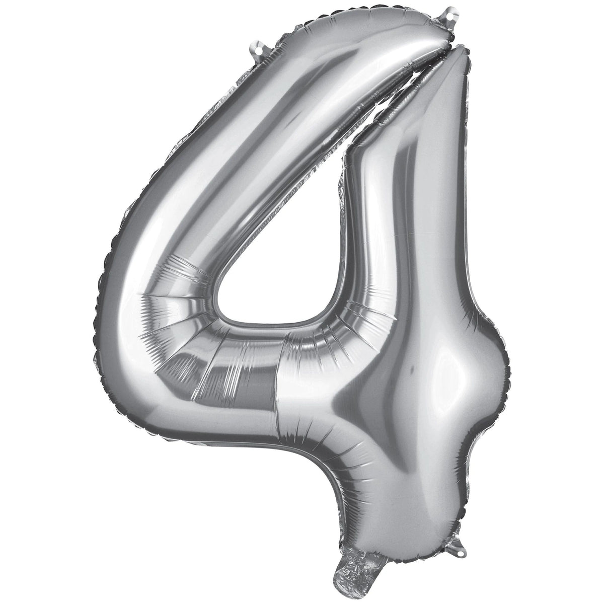 Silver Foil Number 4 Metallic Balloon Decoration - Case of 72