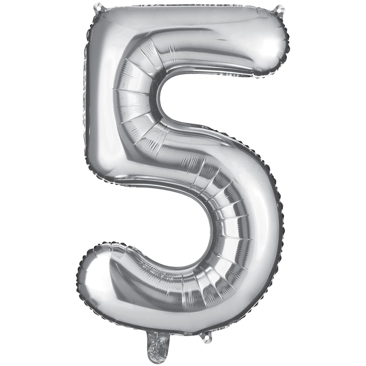 Silver Metallic Foil Number 5 Balloon - Case of 72