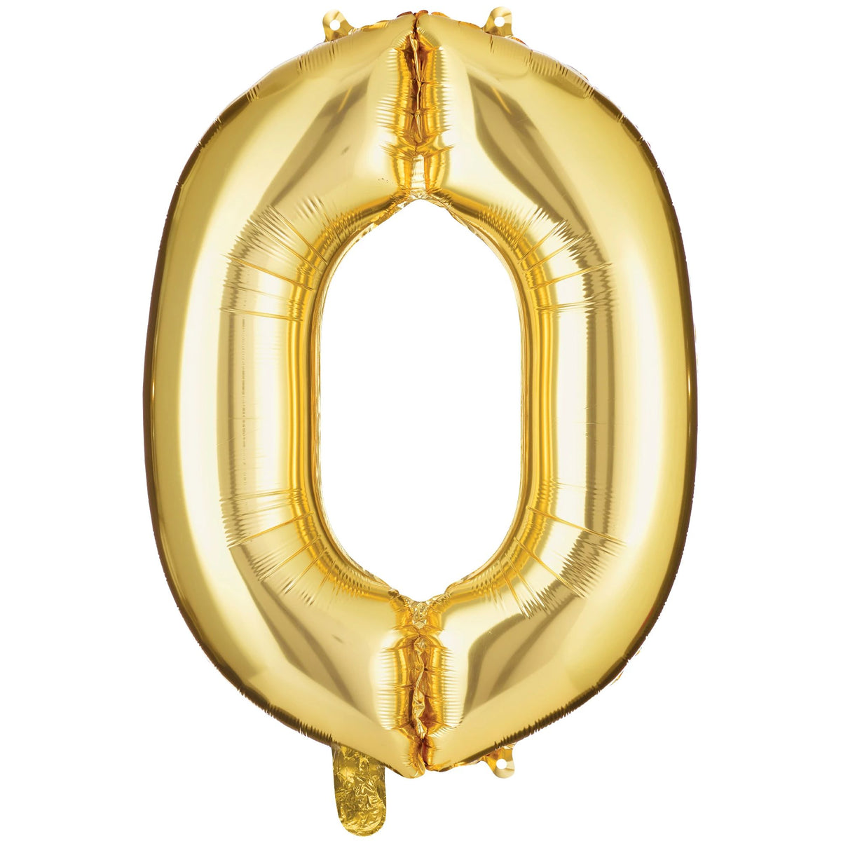 Gold Metallic Foil Balloon Number 0 - Pack of 4