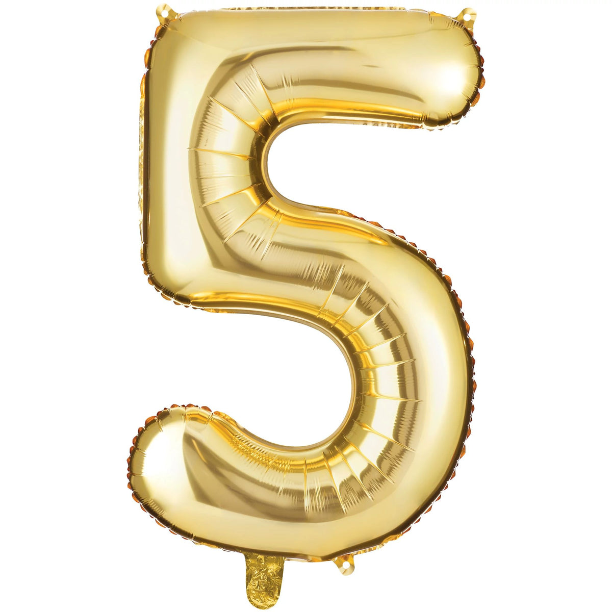 Gold Foil Number 5 Balloon - Case of 72