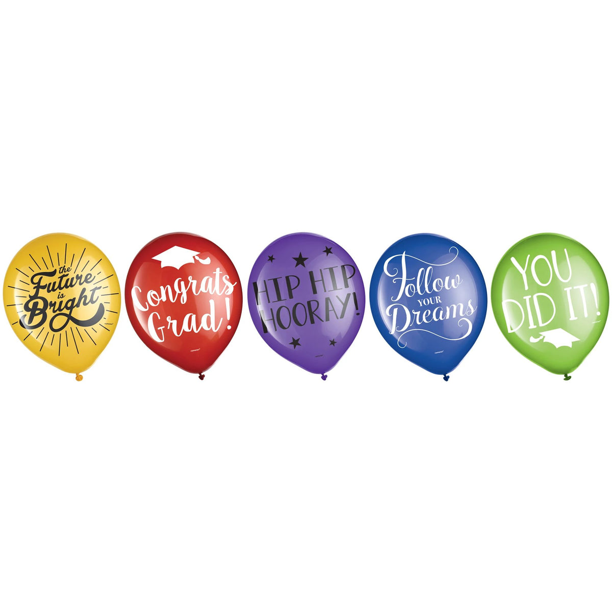 Latex Balloons, Congrats Grad, Pink/Gold/Black, 12-inch, 15-ct - Pack of 2