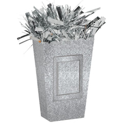 Silver Glitter Balloon Weight Centerpiece, 6 inch - Pack of 9