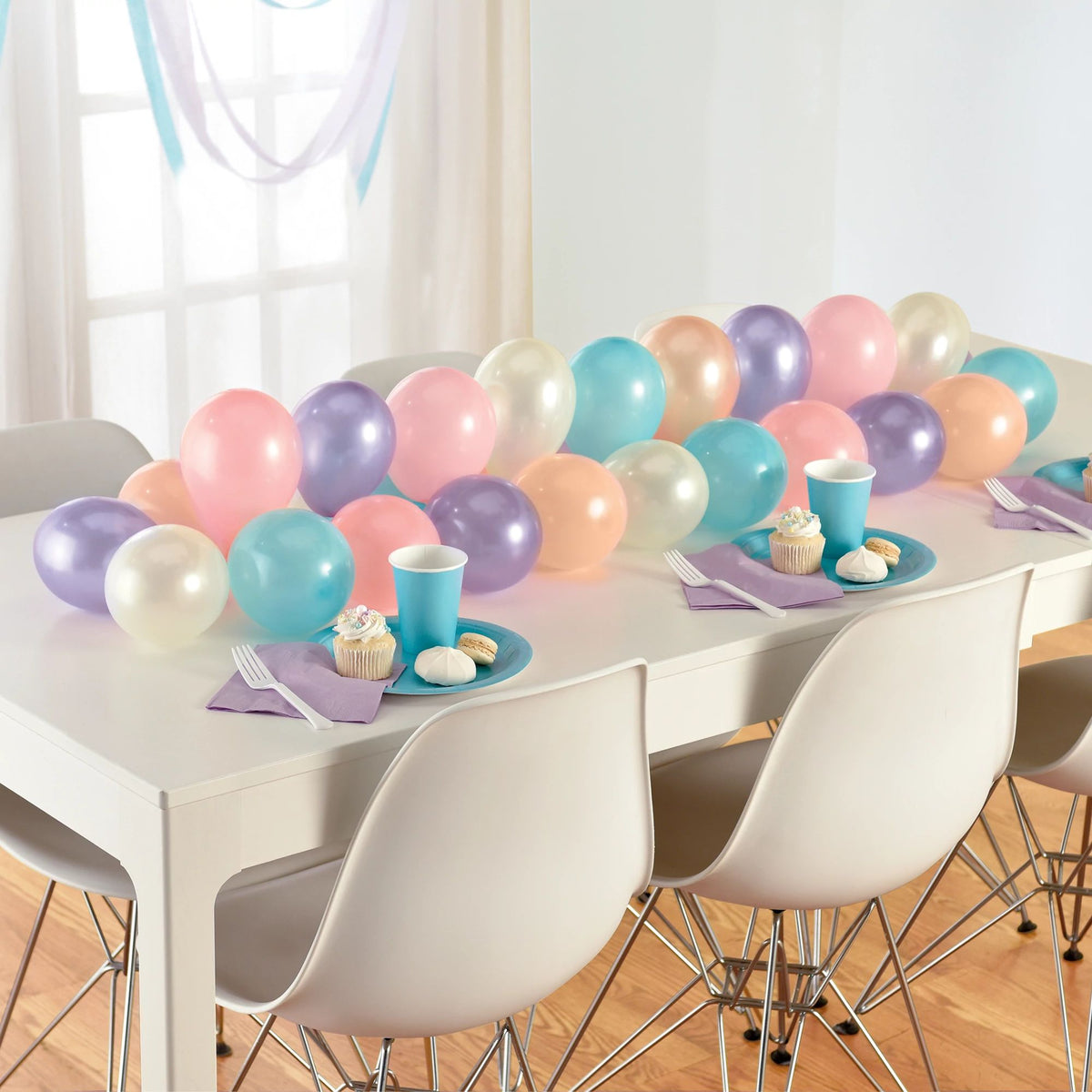 Latex Balloon Table Runner Structure Kit, Clear, 6-ft, for Birthday - Pack of 6