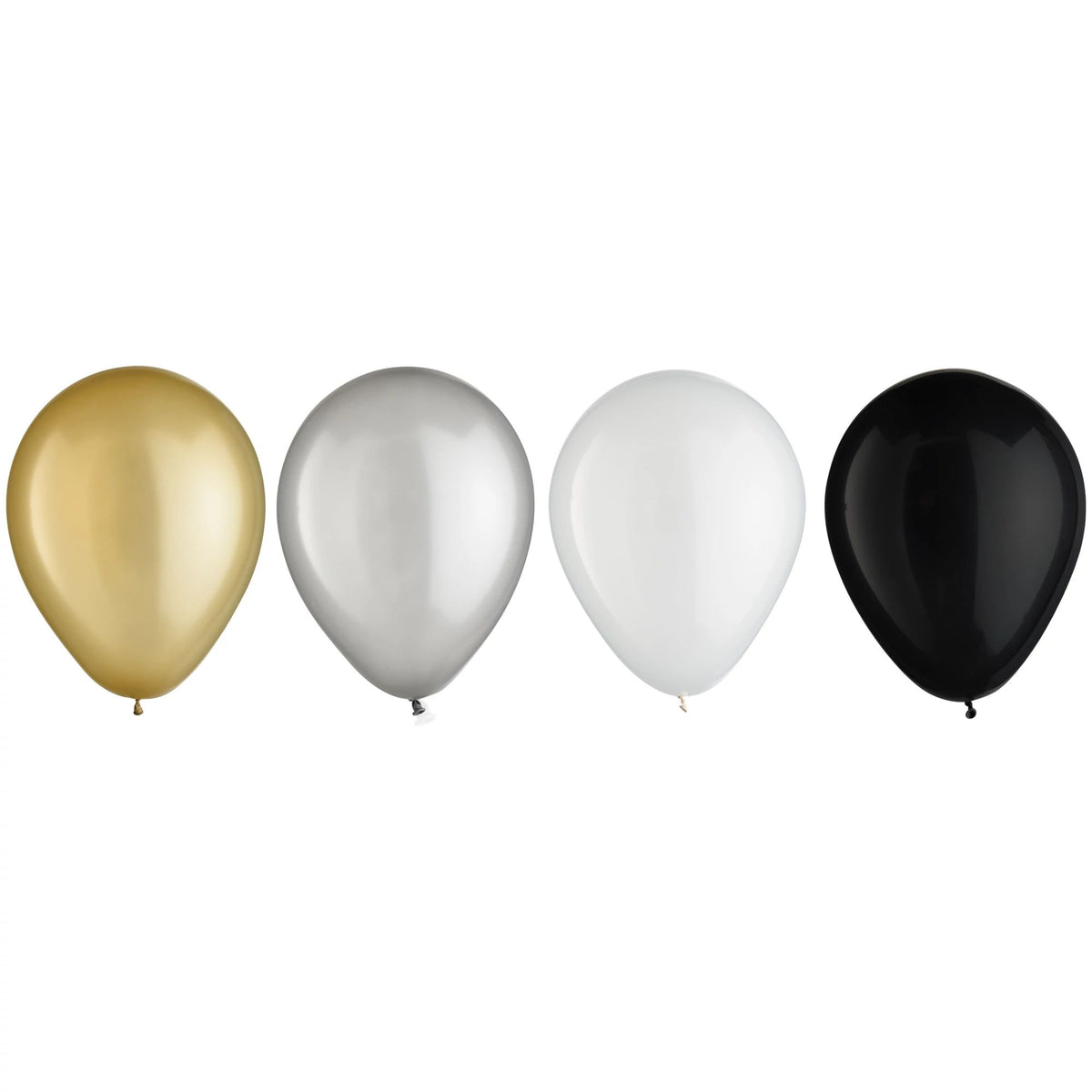 Round Pearl Latex Balloons, Gold/Silver/White/Black, 5-inch, 25-ct - Case of 72