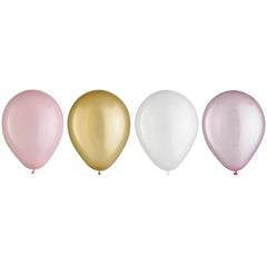 Round Pearl Latex Balloons, Gold/Pink/Rose Gold, 5-inch, 25-ct - Pack of 2