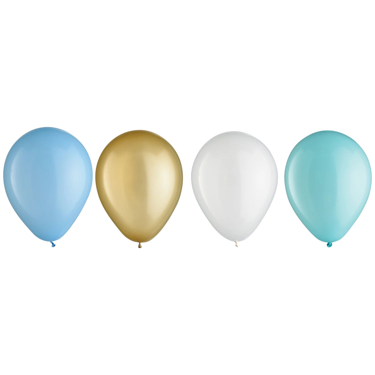 Round Pearl Latex Balloons, Blue/Gold/White, 5-inch, 25-ct - Case of 72