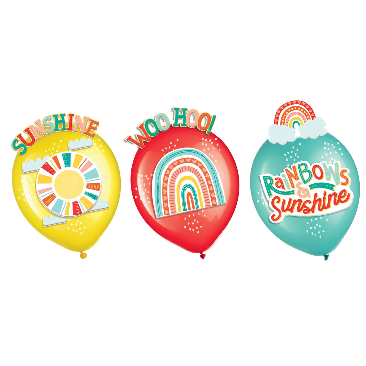 Retro Rainbow Latex Balloon Decorating Kit, 12-inch, 6-pk - Pack of 12