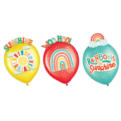 Retro Rainbow Latex Balloon Decorating Kit, 12-inch, 6-pk - Pack of 12