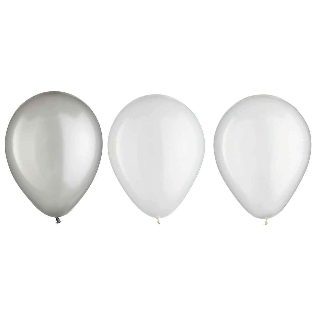 Round Pearl Latex Balloons, Silver/ White, 5-in, 25-pk | Case of 288