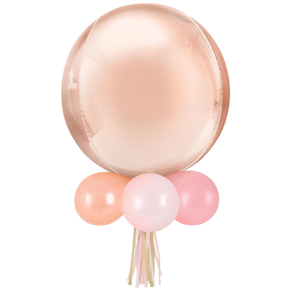 Round Pearl Foil & Latex Balloon Chandelier, Pink/Rose Gold, 16x26 inch, 16-ct - Pack of 4