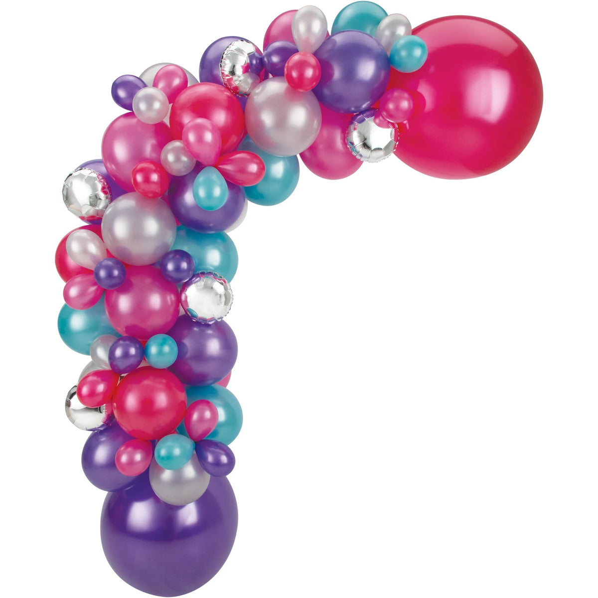 Latex & Foil Balloon Garland Arch Kit, Pink/Purple/Silver/Blue - Pack of 3