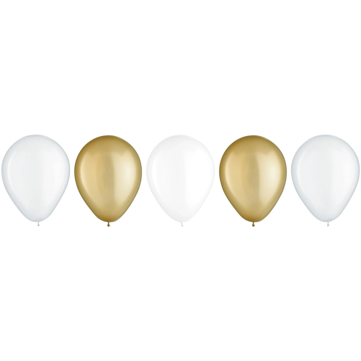 Elegant Golden & White Latex Balloons - 11 Inch, 15-pk | Case of 216