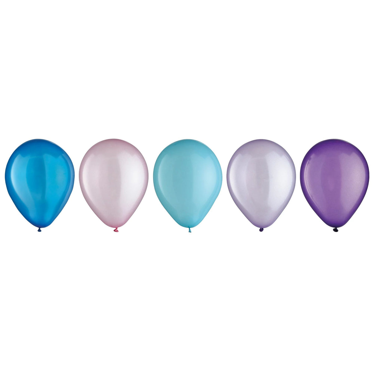 Round Pearl Latex Balloons, Blue/Purple/Teal, 11-inch, 15-ct - Pack of 2