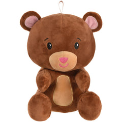 Bear Plush Balloon Weight Accessory, Brown, 8 inch - Pack of 6