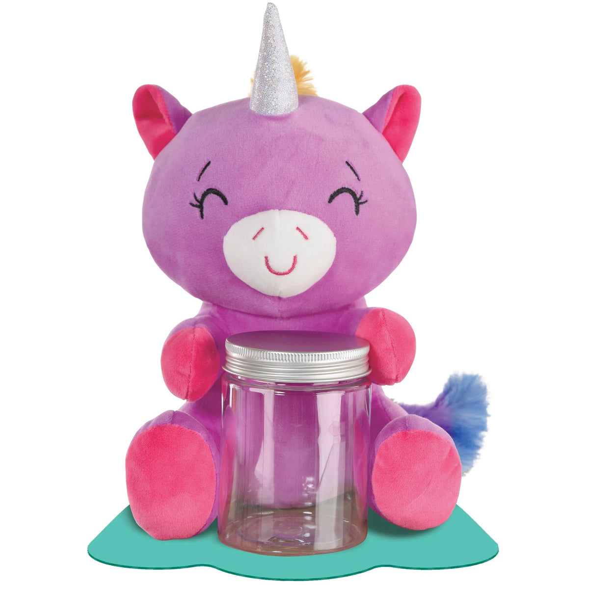 Unicorn Plush Balloon Weight Jar Accessory, Purple/Pink, 4 inch - Case of 6