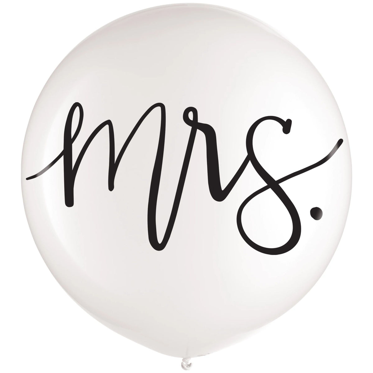 Mrs. Round Latex Balloon, White/Black, 24-inch - Case of 72