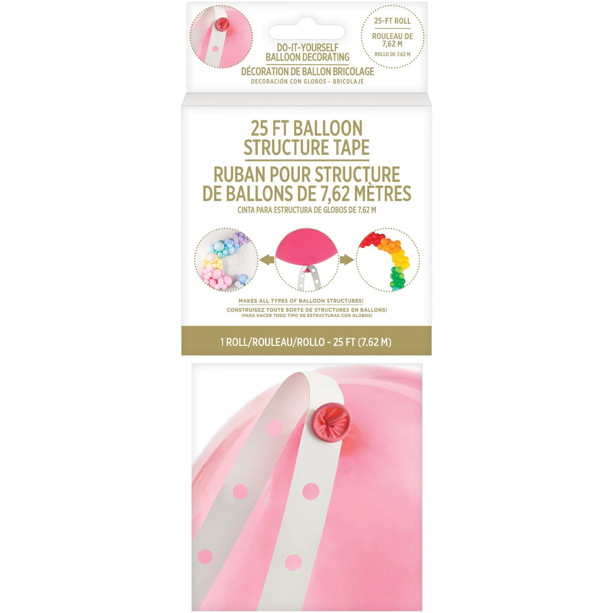 DIY Customizable Balloon Decorating Strip Roll, Clear, 25-ft - Case of 48