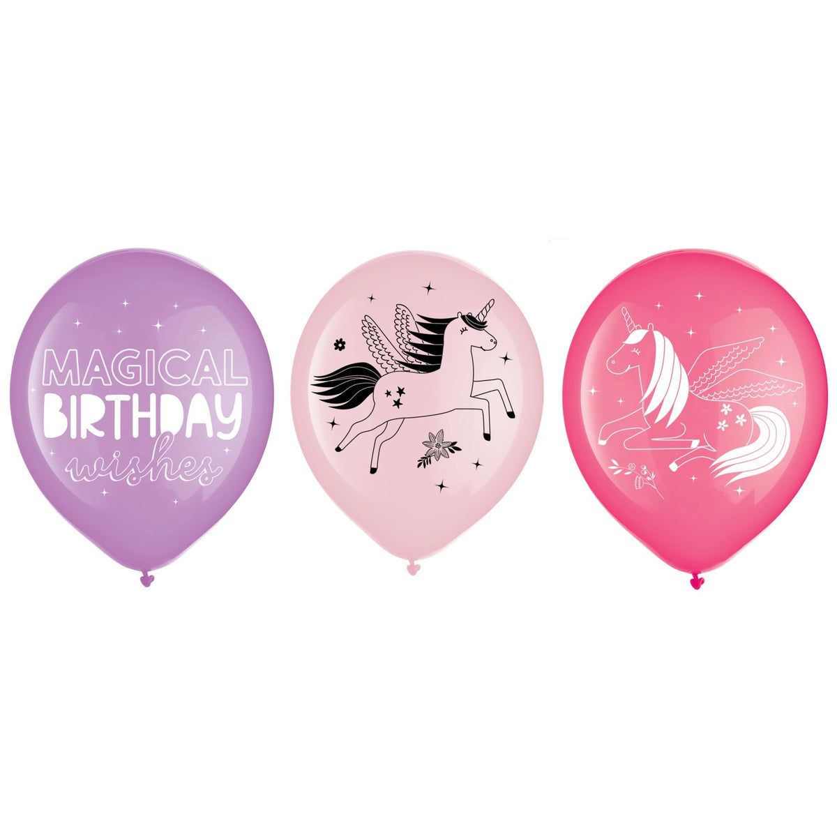 Enchanting Unicorn Birthday Balloons - 12ct - Case of 8